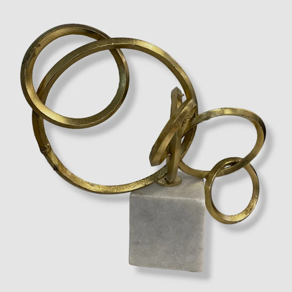 $125 Modern Home Decor Gold 6 Ring Sculpture